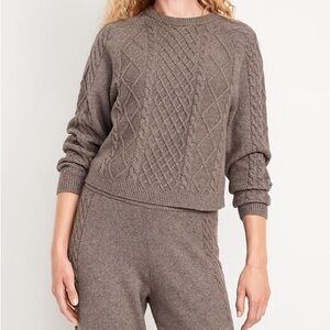 Old Navy SoSoft Cable Knit Sweater Set in Sedimentary